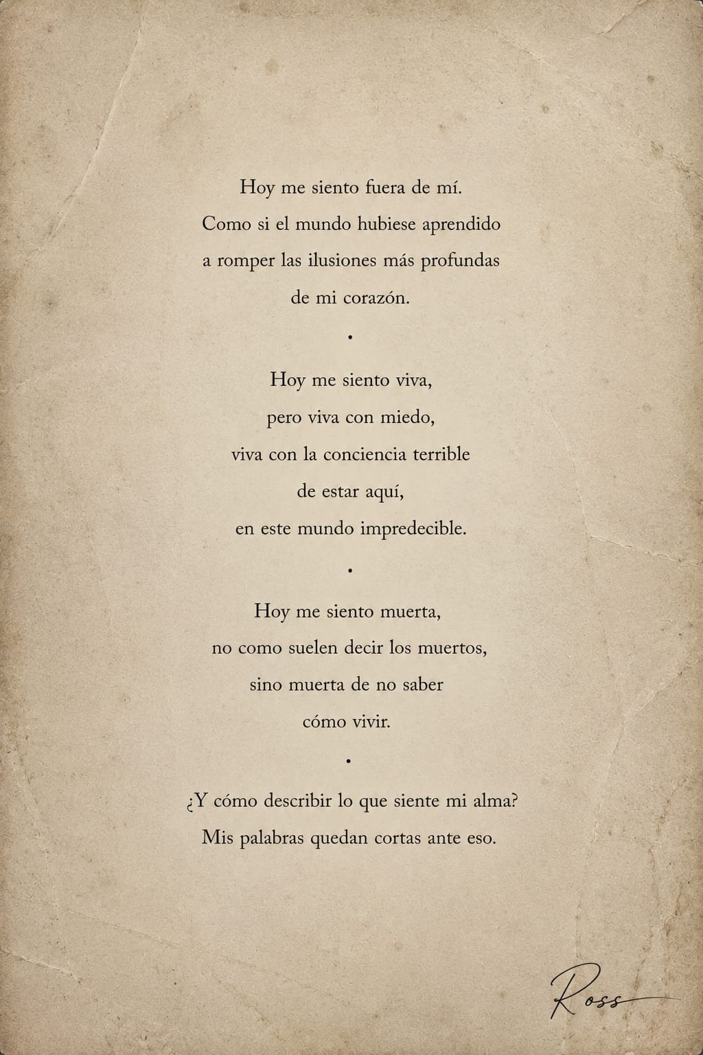 Un corazón destrozado pero vivo.