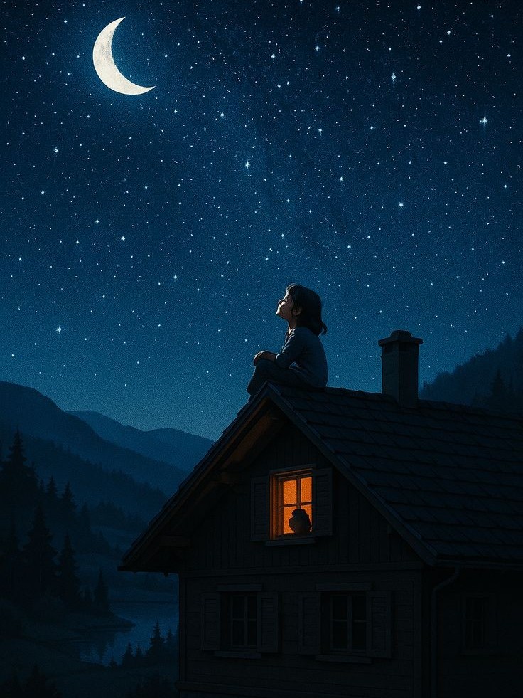 Réflexion d'une nuit étoilée