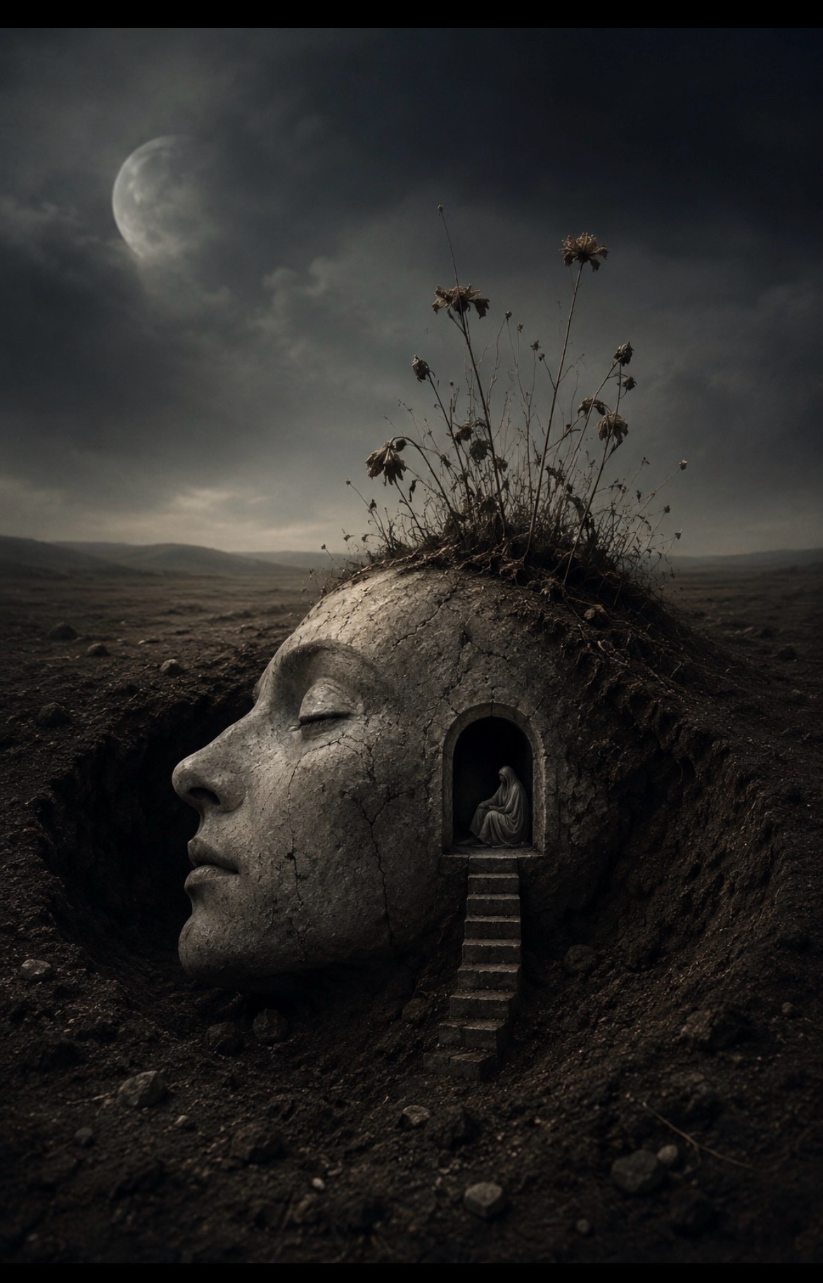 La terre froide
accueille le silence 
qui rêve de lumière 

#haiku #haikus #俳句…