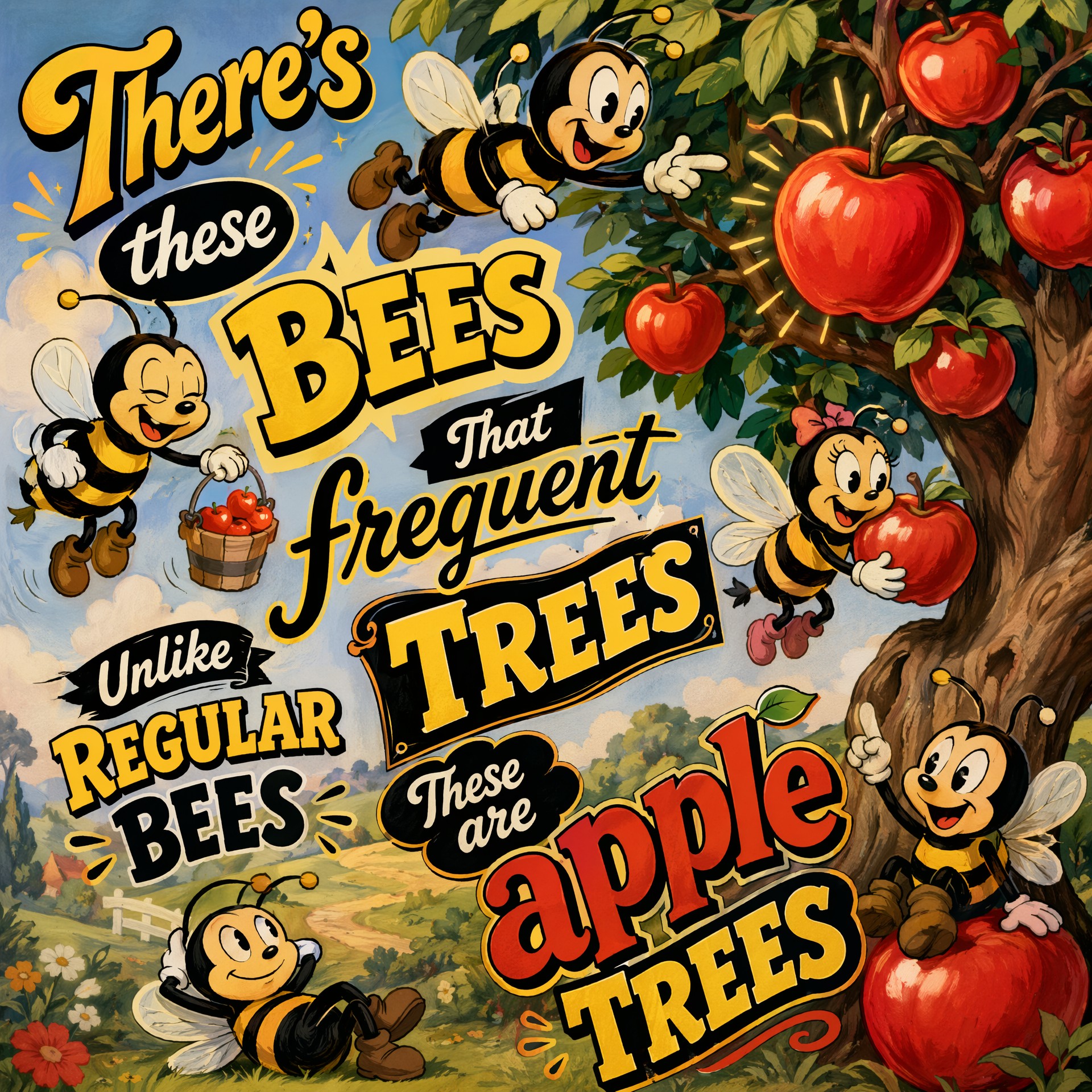 Applesbeesauce

There's these bees
That frequent trees
Unlike regular bees…