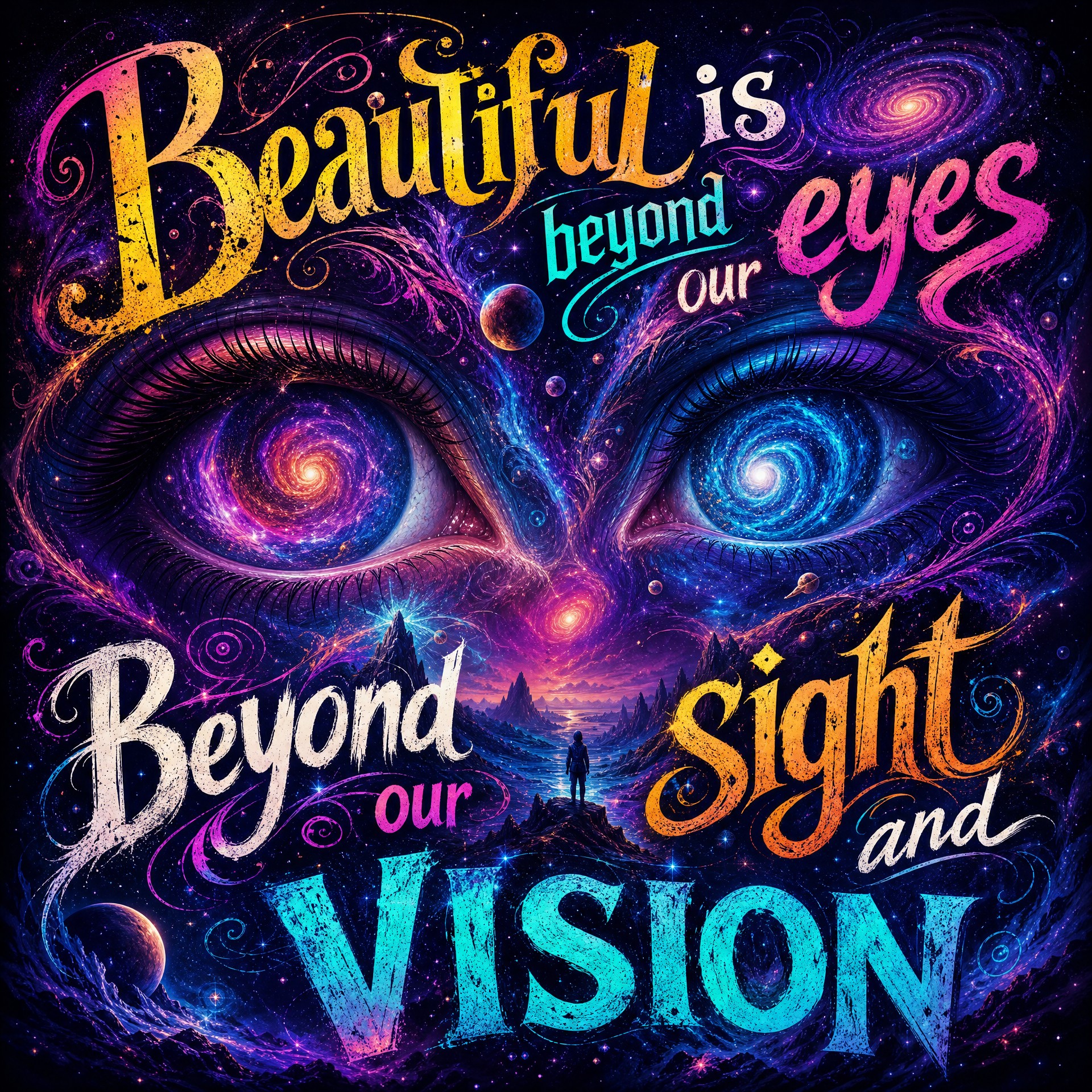 Beautiful 

Beautiful is beyond our eyes
Beyond our sight and vision
Beauty is…