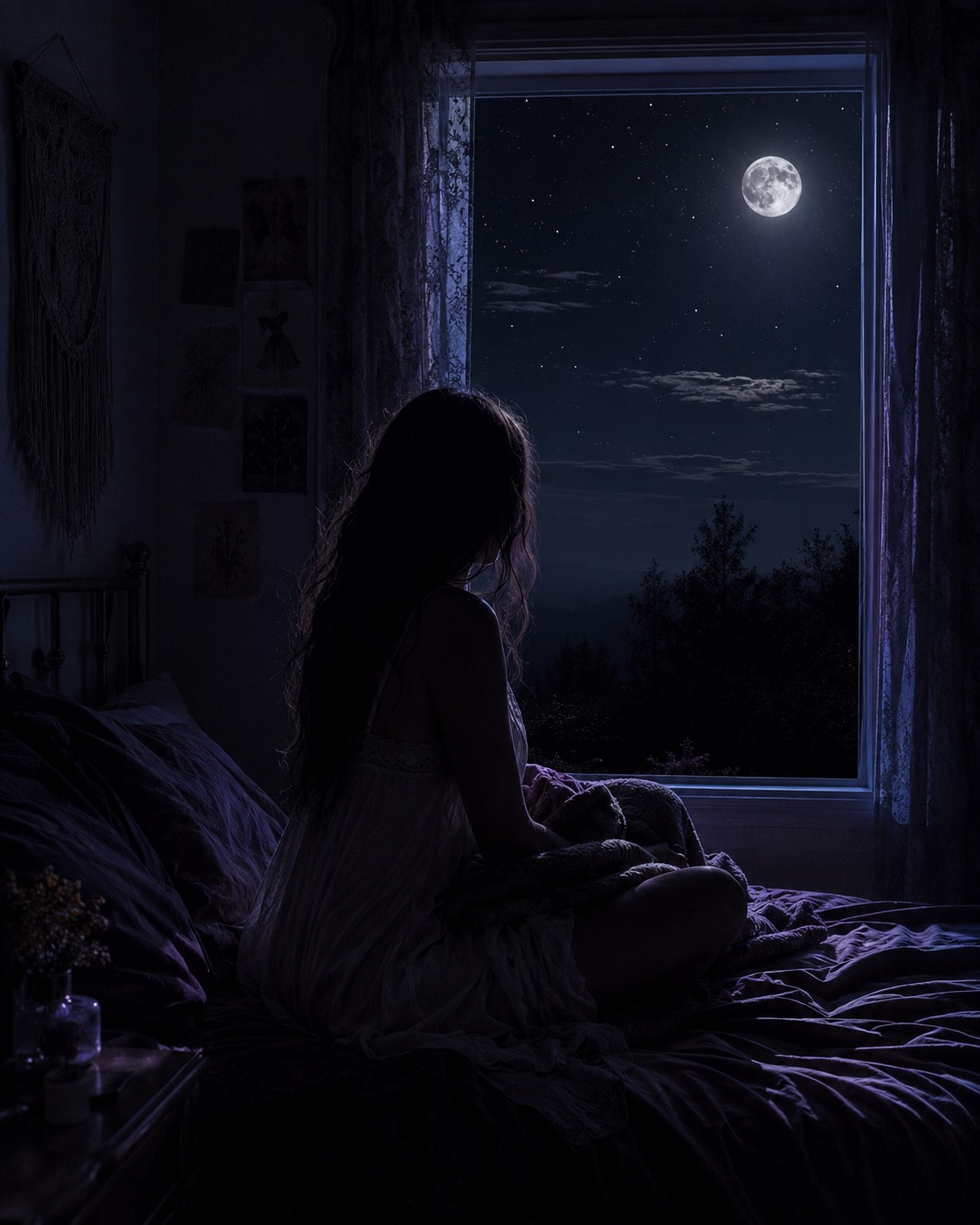 Late nights,
loneliness ignites.

My hands drift
between my thighs
to a sacred…
