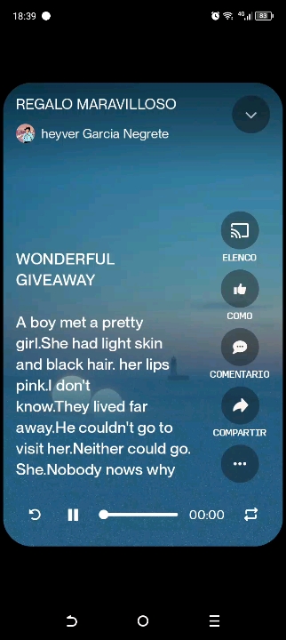 WONDERFUL GIVEAWAY

A boy met a pretty girl.She had light skin
and black hair…