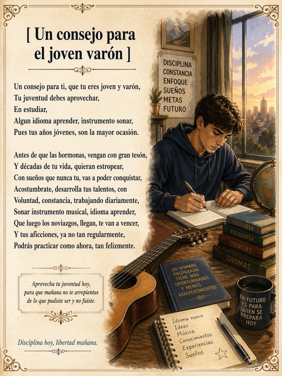 Un consejo para el joven varón