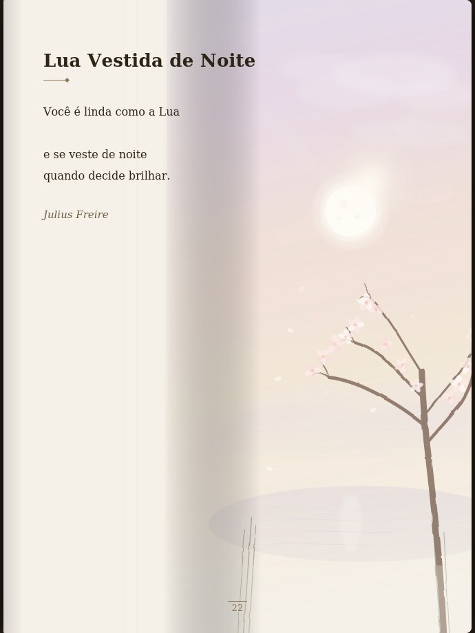Você é linda como a Lua
e se veste de noite quando decide brilhar.
By JF