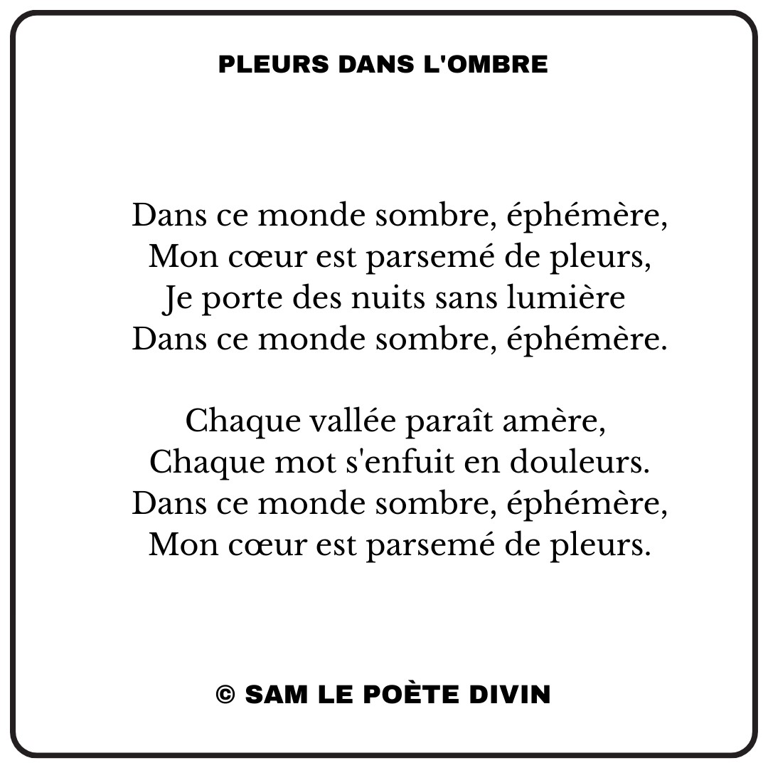 Pleurs dans l'ombre