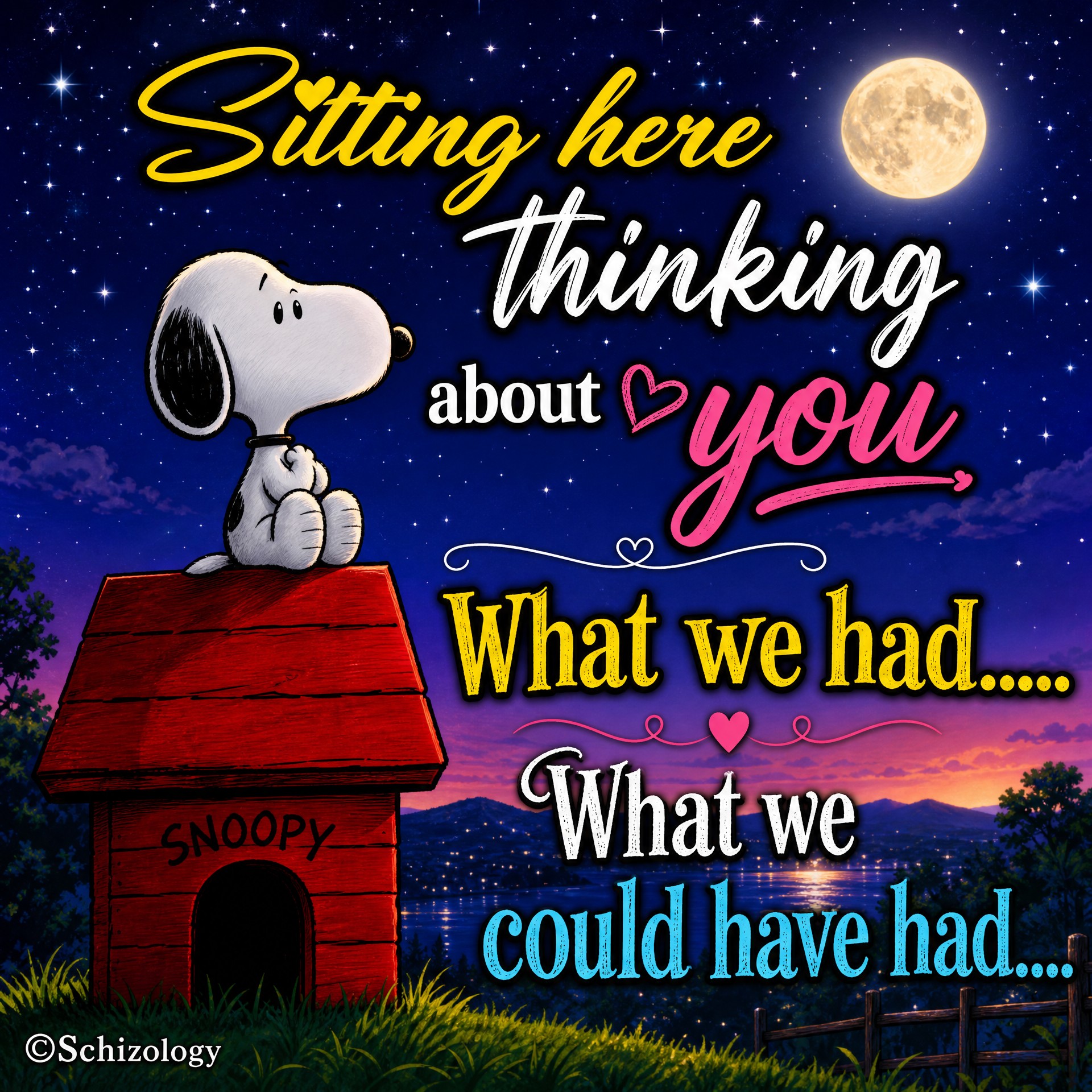 Evaporated bond

Sitting here thinking about you
What we had.....
What we could…