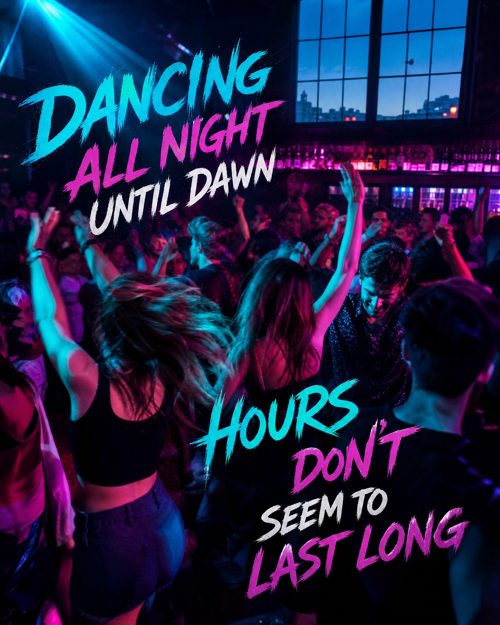 Dancing all night

Dancing all night until dawn 
Hours don't seem to last…