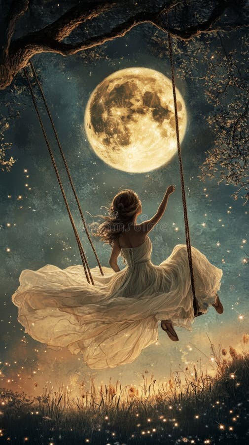 She talks to the moon..