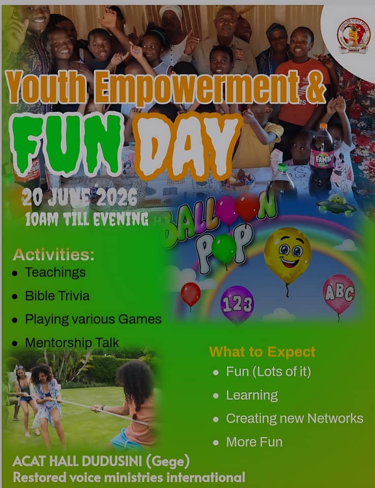 Youth Empowerment & Fun Day

June 20, 2026, ACAT Hall Dudusini, the sun’s up…