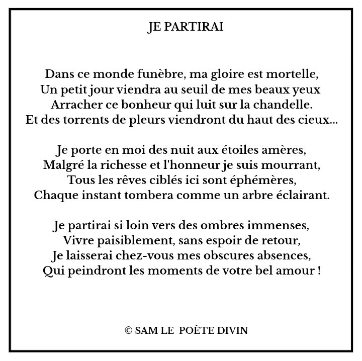 Je partirai#Lyrisme