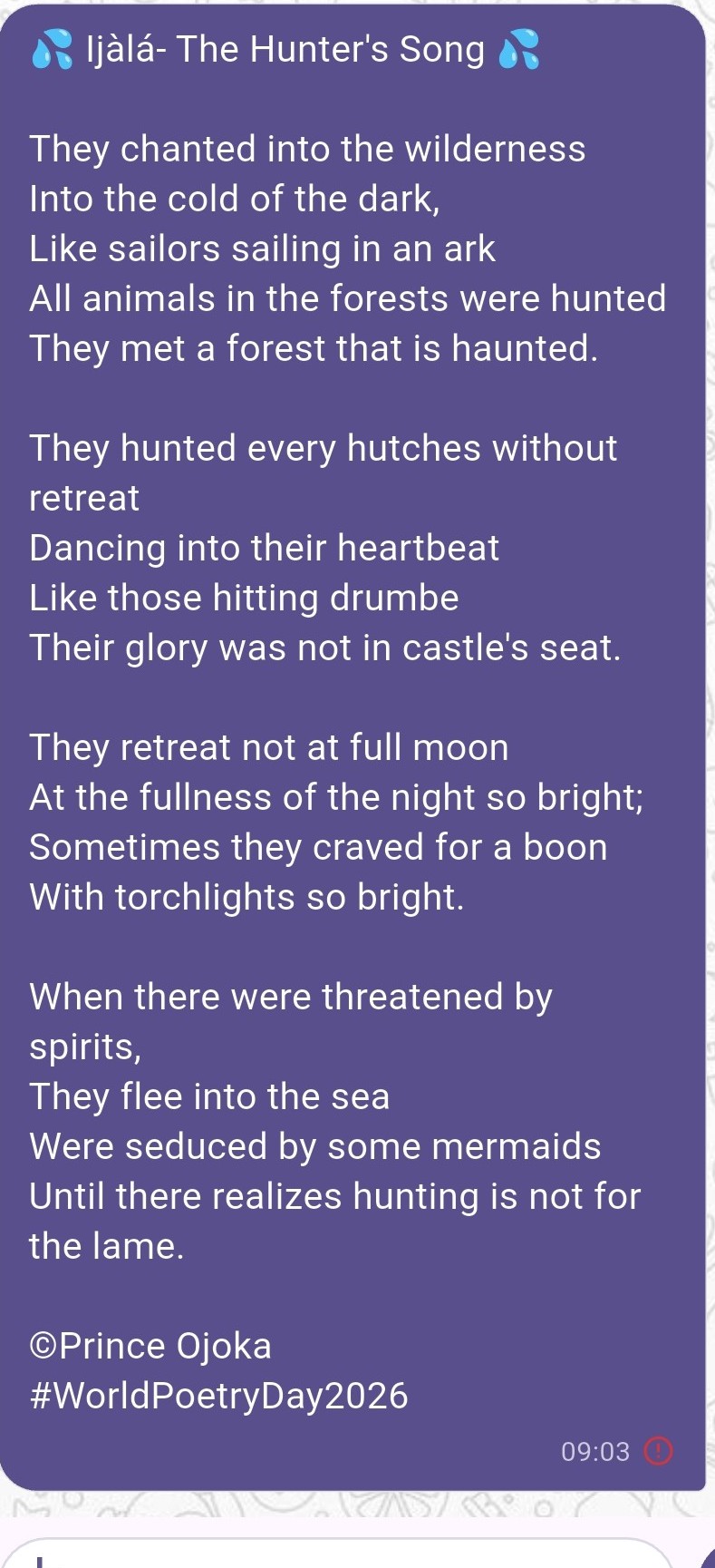 IJÀLÁ- THE HUNTER'S SONG