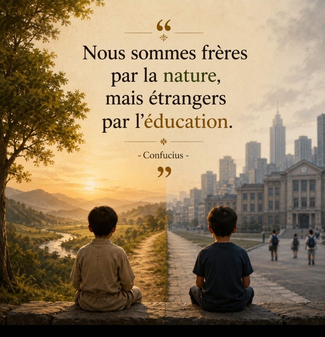 "Nous sommes frères par la nature, mais étrangers par l’éducation." -…