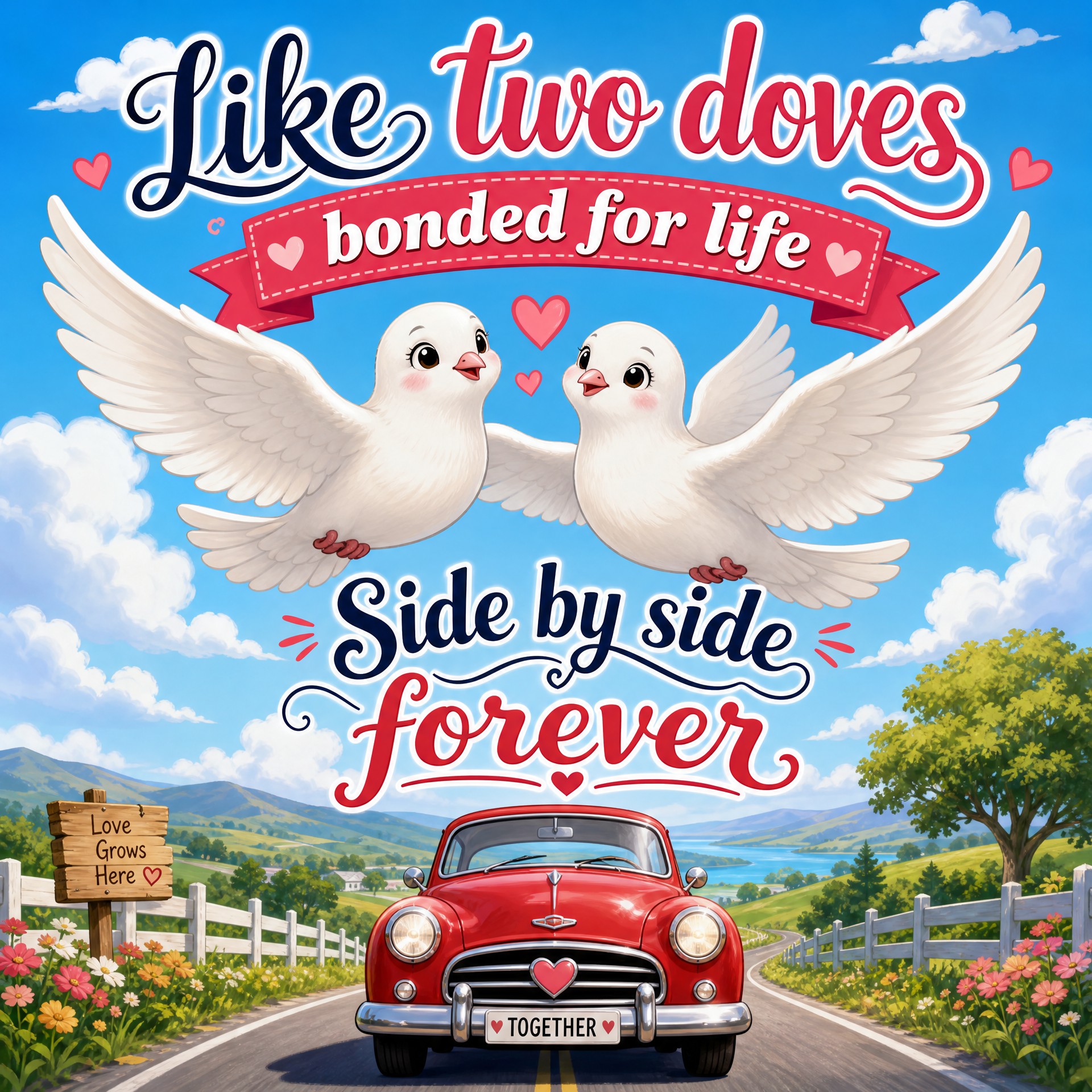 Doves to engines

Like two doves bonded for life
Like two parallel lines…