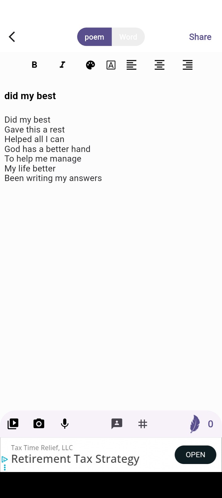 did my best