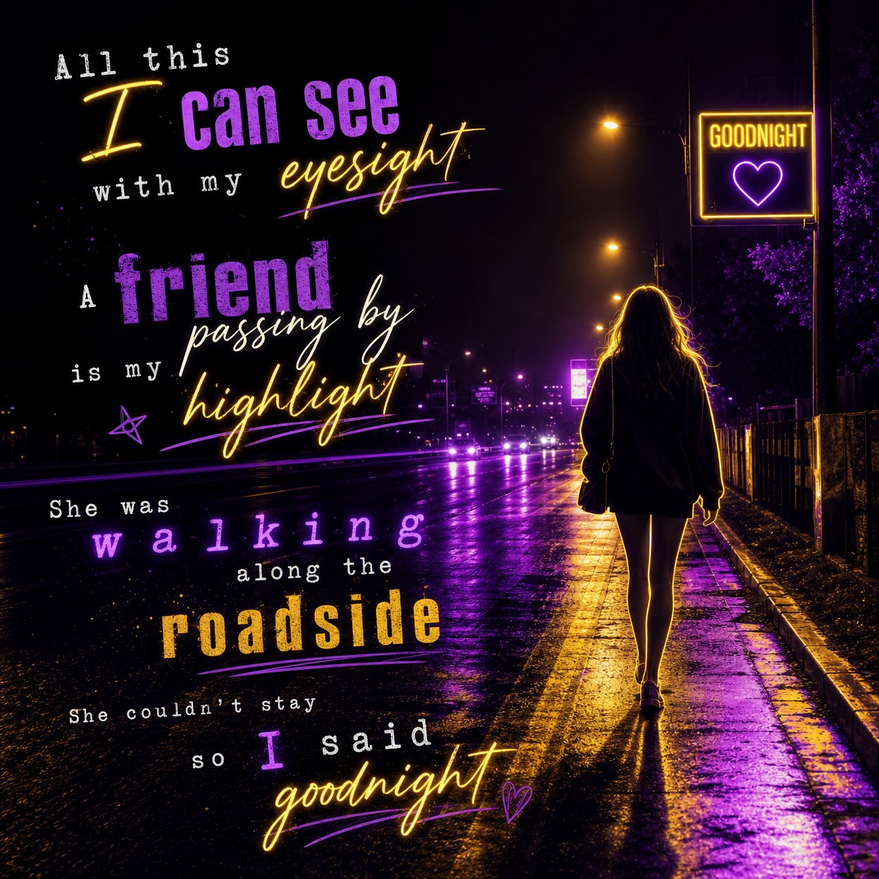 Outside after midnight (2023)

Outside after midnight
Hours from daylight
Might…