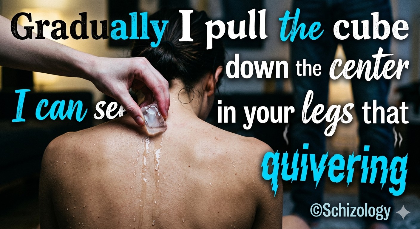 Ice

Dripping ice cubes I hold in one hand 
I pull towards you and caress your…
