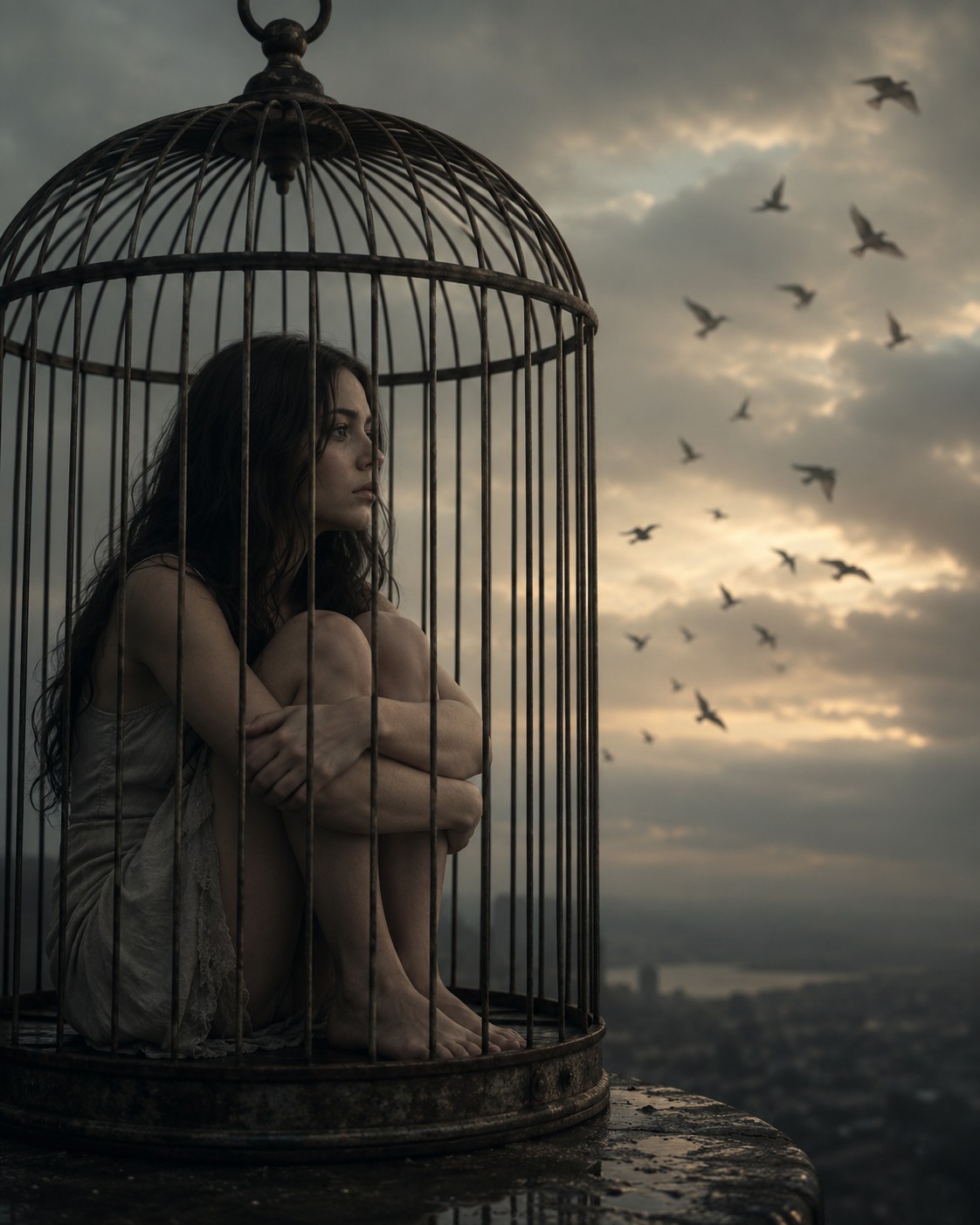 She stands in front of him,
heart exposed and trembling,
bleeding truth into…