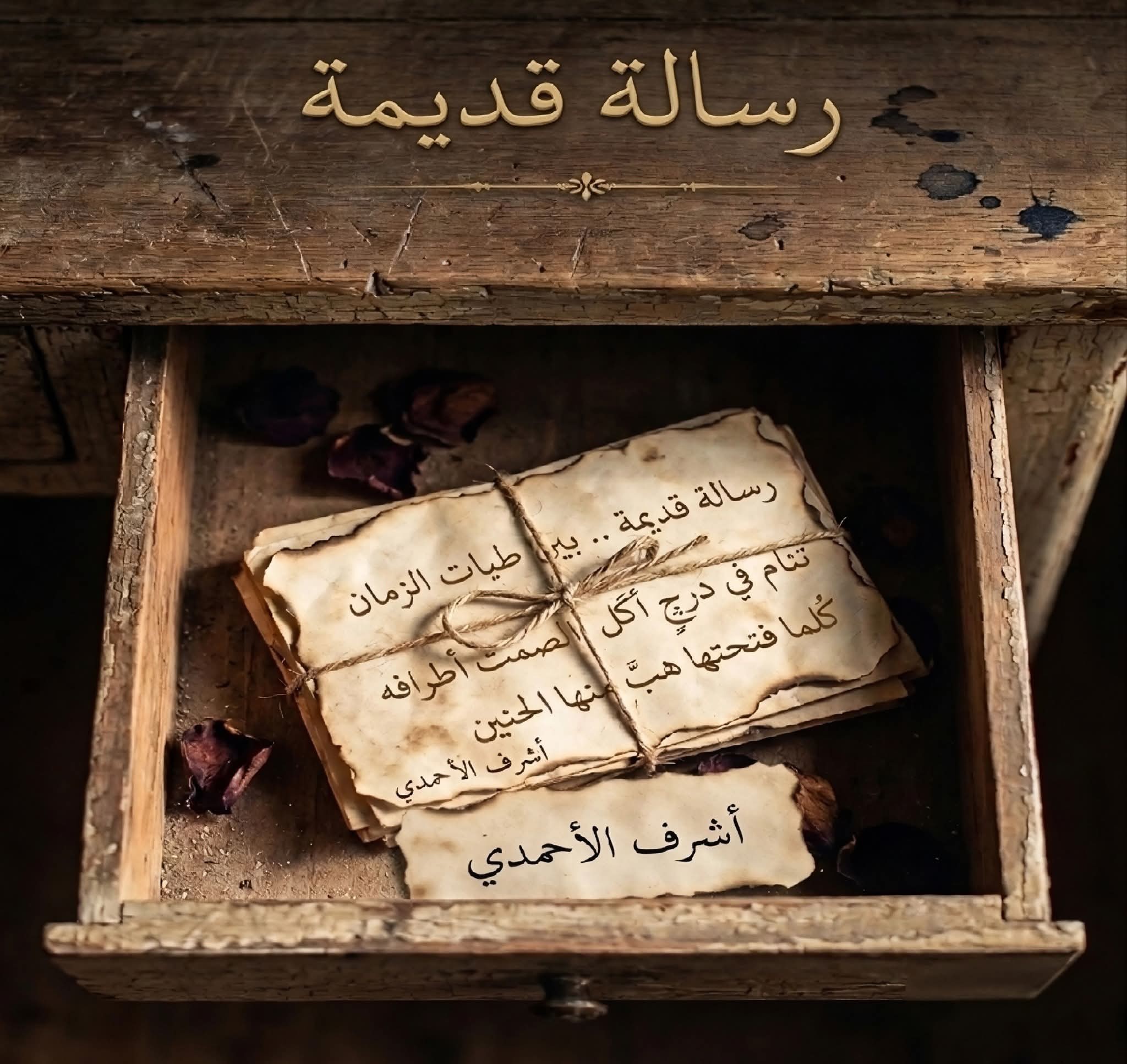 رسالة قديمة 
✉️ ✉️ ✉️ ✉️ 
​رسالة قديمة .. بين طيات الزمان
تنام في درجٍ أكل…
