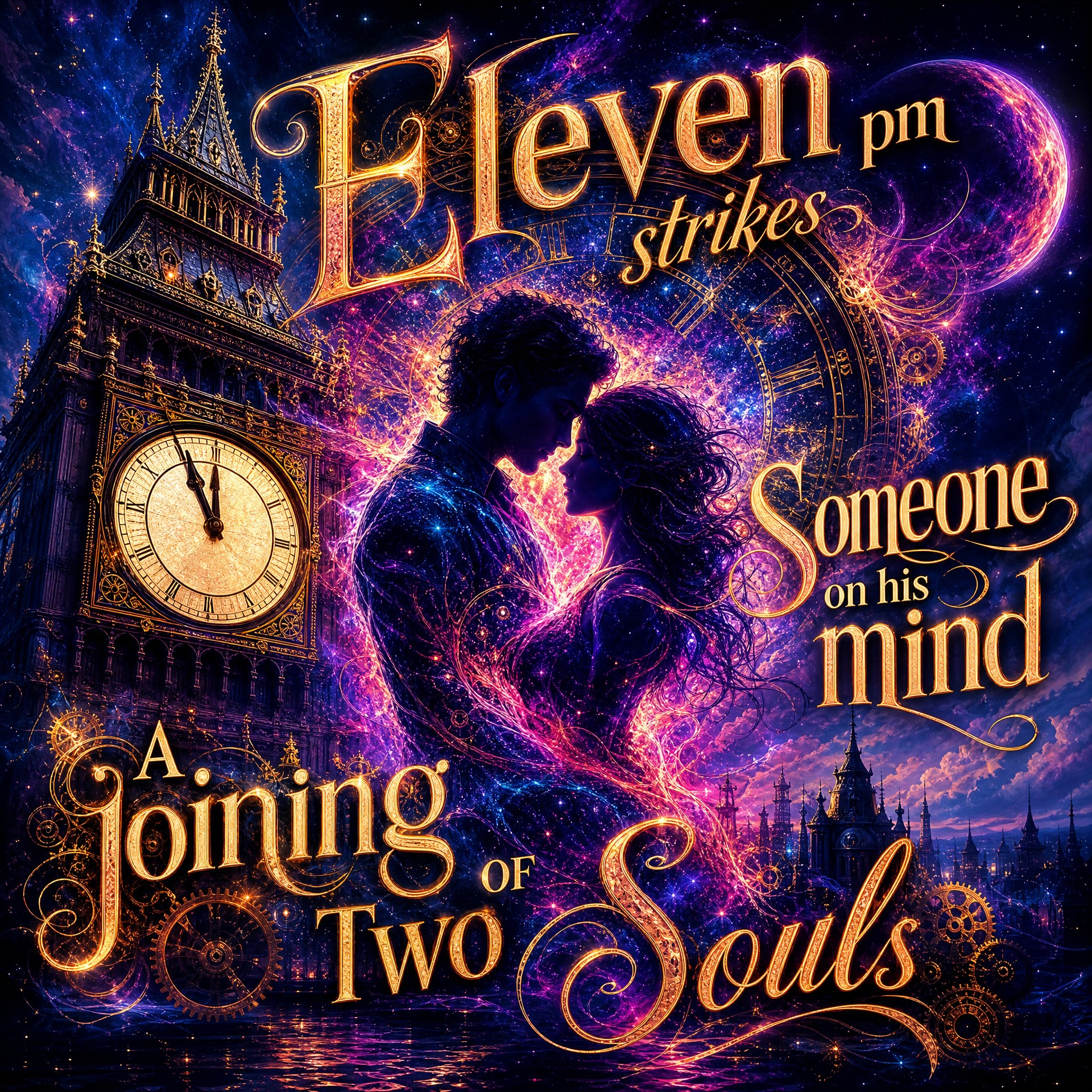 Secret lovers 

Eleven pm strikes
Someone on his mind
A joining of two…