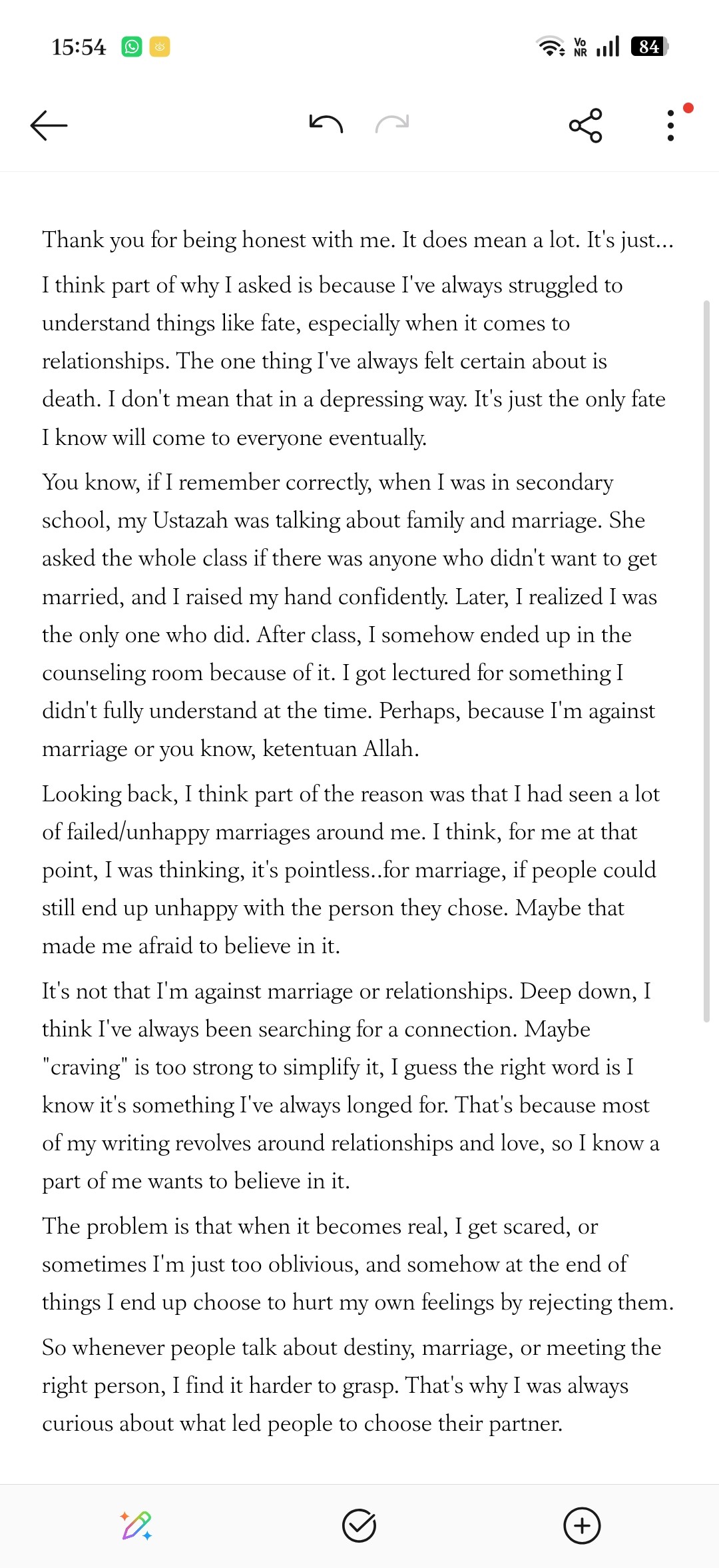 I send this to someone that pursue me for marriage: