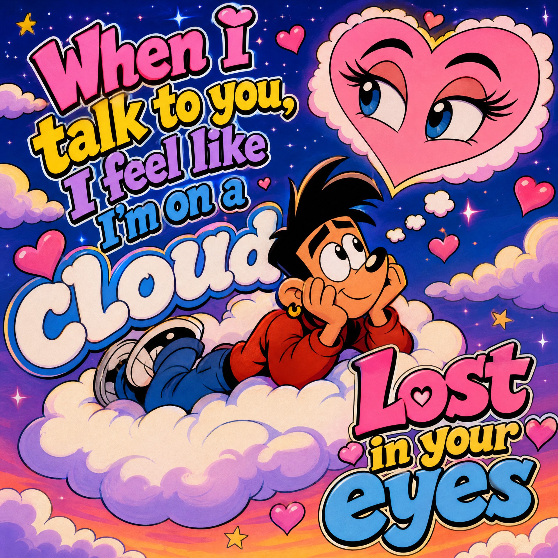 When I talk to you

When I talk to you
I feel like I'm on a cloud
There's only…
